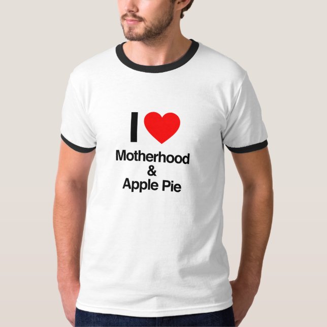 T-shirt j'aime la maternité et la tarte aux pommes (Devant)