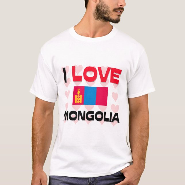 T-shirt J'aime la Mongolie (Devant)