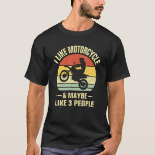 T-shirt J'Aime La Motocyclette Et Peut-Être 3 Personnes Vé