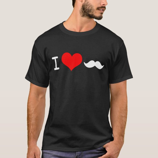 T-shirt J'aime la moustache (Devant)