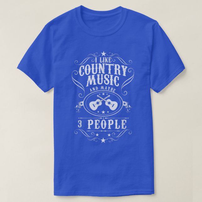 T-shirt J'aime la musique country et peut-être 3 personnes (Design devant)