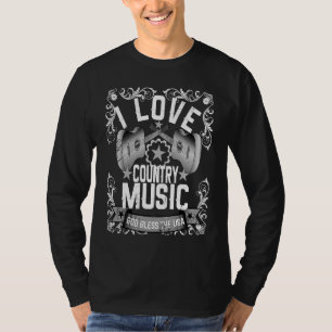 T-shirt J'aime la musique country Fan vintage de musique