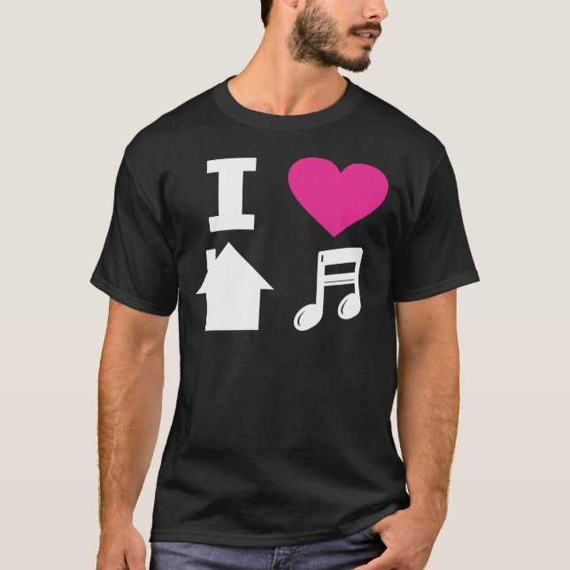T-shirt J'aime la musique de maison (Devant)
