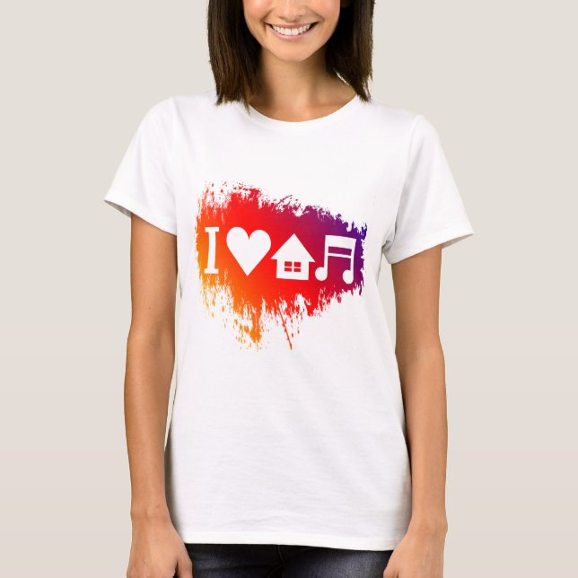 T-shirt J'aime la musique de maison (Devant)