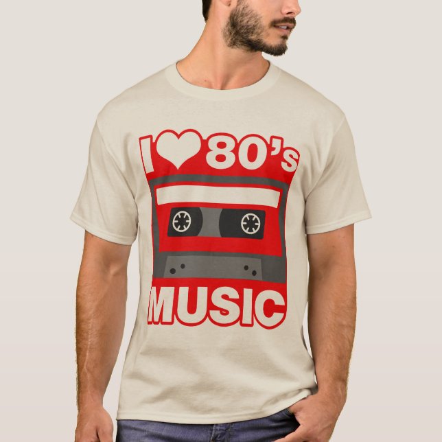 T-shirt j'aime la musique des années 80 (Devant)