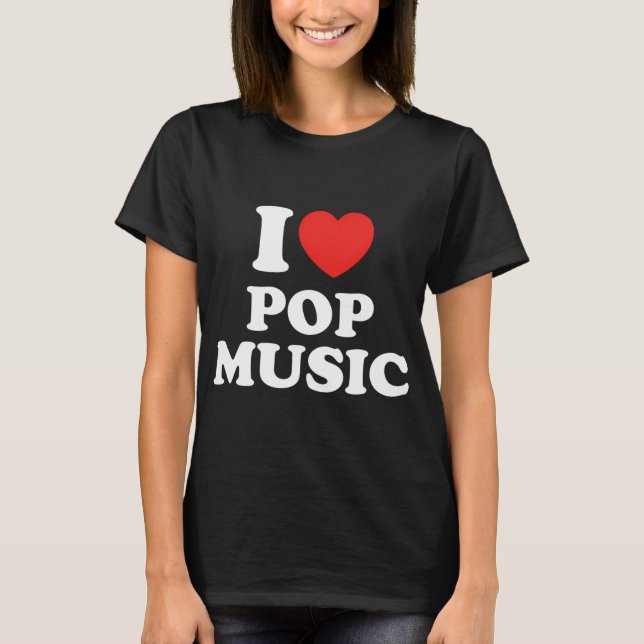 T-shirt J'aime la musique pop (Devant)