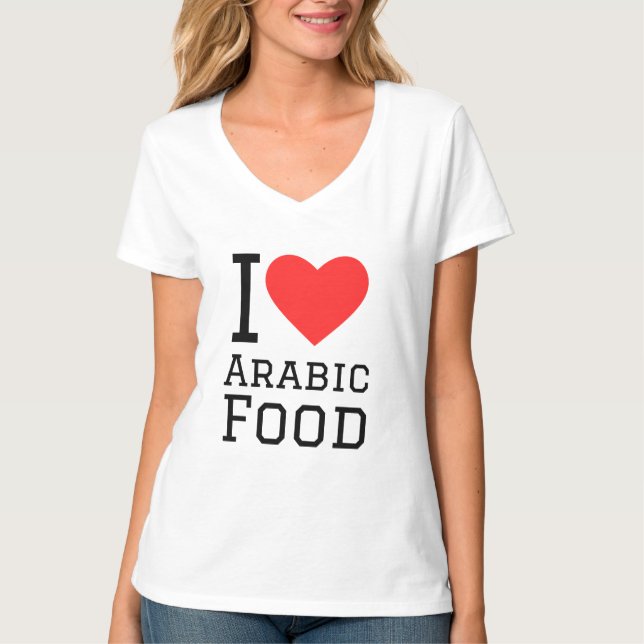 T-shirt J'aime la nourriture arabe (Devant)