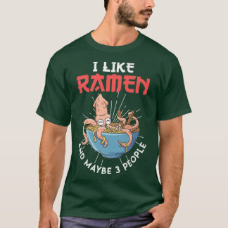 T-shirt J'Aime La Nourriture Japonaise Et 3 Personnes Rame