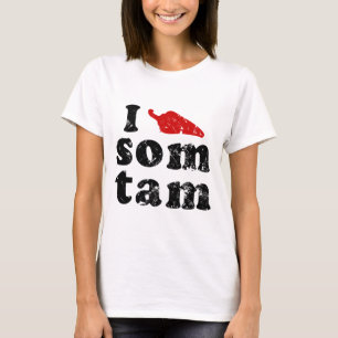 T-shirt J'aime la nourriture thaïlandaise d'Isaan de ❤