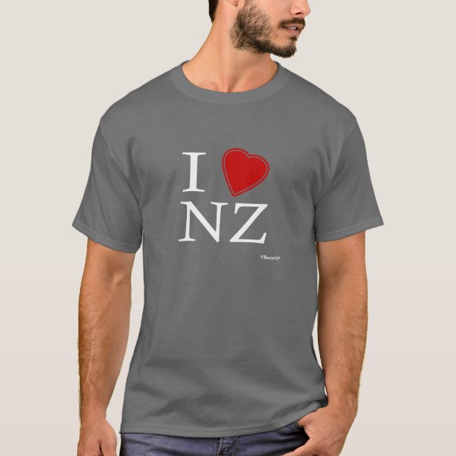 T-shirt J'aime la Nouvelle Zélande (Devant)