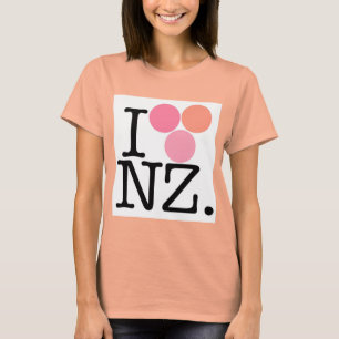 T-shirt J'aime la Nouvelle Zélande - rose
