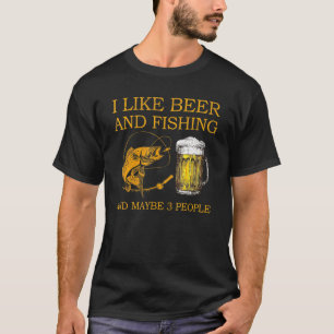 T-shirt J'Aime La Pêche À La Bière Et Peut-Être 3 Personne