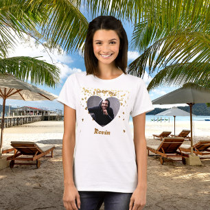 T-shirt J'aime la photo du nom de mon petit ami cœur