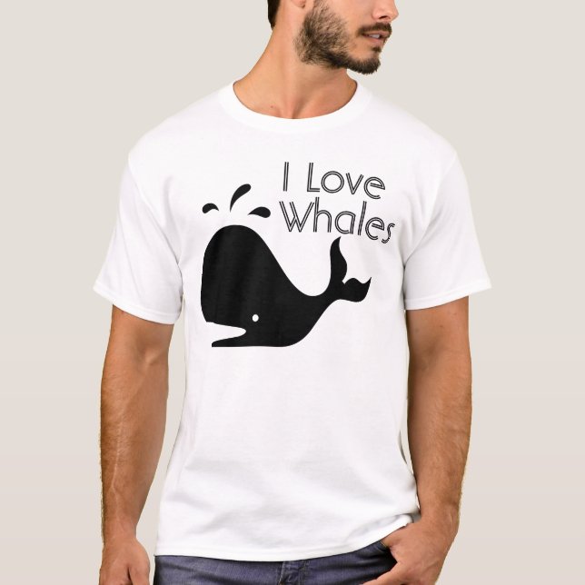 T-shirt J'aime la pièce en t de baleines (Devant)