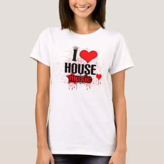 T-shirt J'aime la pièce en t de dames de musique de