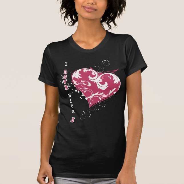 T-shirt j'aime la pièce en t de Jonas d'entaille (Devant)