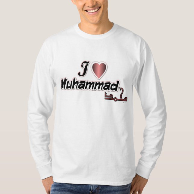 T-shirt J'aime la pièce en t de Muhammad (Devant)
