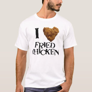 T-shirt J'aime la pièce en t de poulet frit