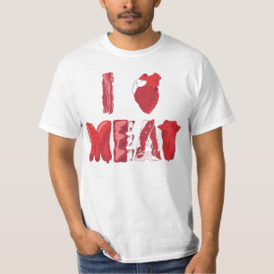T-shirt J'aime la pièce en t de viande
