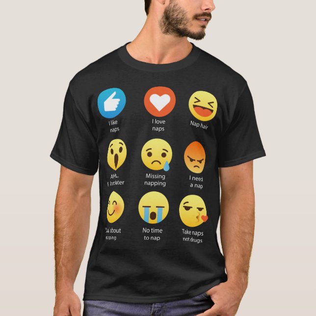 T-shirt J'aime la pièce en t graphique drôle d'émoticônes (Devant)