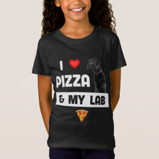 T-Shirt J'Aime La Pizza Et Mon Black Lab Chien Pepperoni F