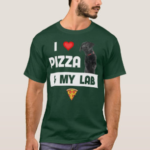 T-shirt J'Aime La Pizza Et Mon Black Lab Chien Pepperoni F