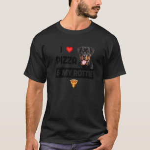 T-shirt J'Aime La Pizza Et Mon Chien Rottie Pepperoni From