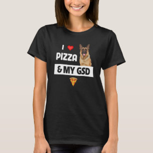 T-shirt J'Aime La Pizza Et Mon Gsd Berger Allemand Poivron