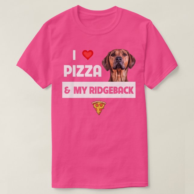 T-shirt J'Aime La Pizza Et Mon Poivre Rhodésien Ridgeback (Design devant)