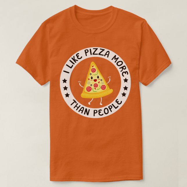 T-shirt J'Aime La Pizza Plus Que Les Gens (Design devant)