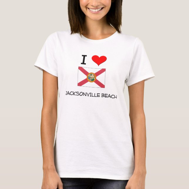 T-shirt J'aime la PLAGE la Floride de JACKSONVILLE (Devant)