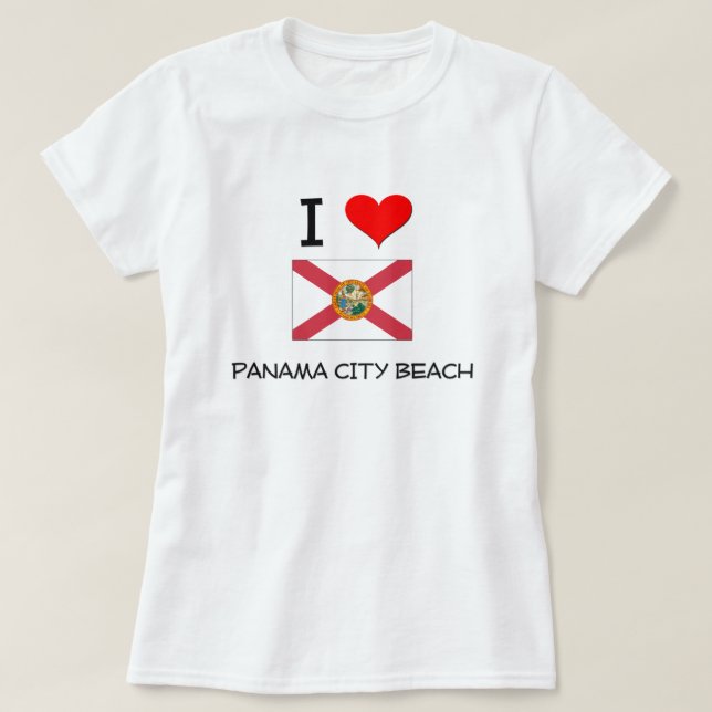 T-shirt J'aime la PLAGE la Floride de PANAMÁ CITY (Design devant)