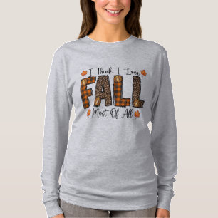 T-shirt J'aime la plaid de buffle d'automne Impression de