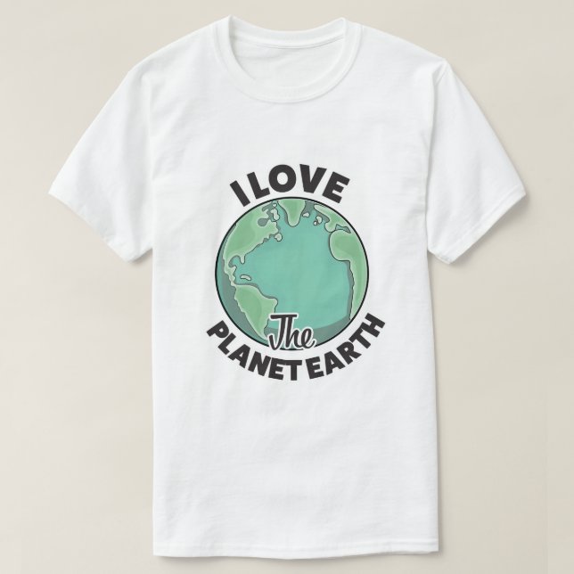 T-shirt J'Aime La Planète Terre (Design devant)