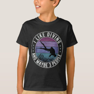 T-shirt J'AIME LA PLONGÉE ET PEUT-ÊTRE 3 PERSONNES Cadeau
