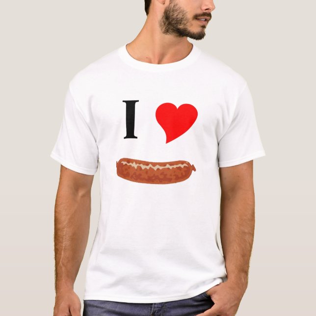 T-shirt J'aime la saucisse (Devant)