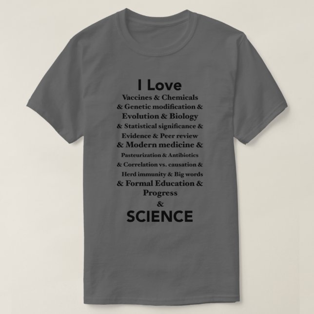 T-shirt J'aime la science (Design devant)