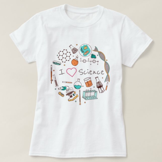T-shirt J'aime la science (Design devant)