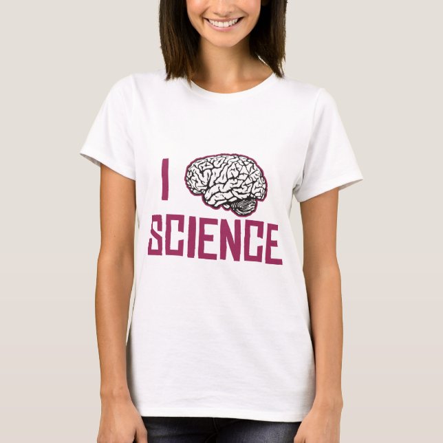 T-shirt J'aime la Science (le cerveau) (Devant)