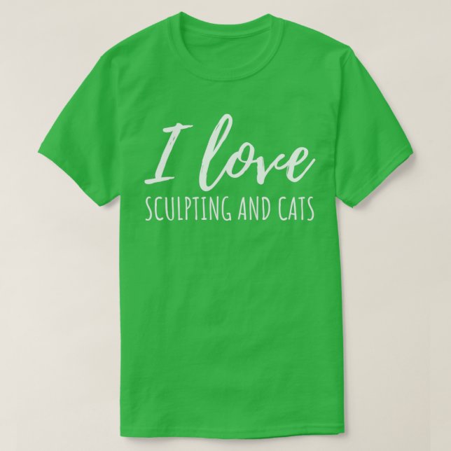 T-shirt J'Aime La Sculpture Et Les Chats (Design devant)