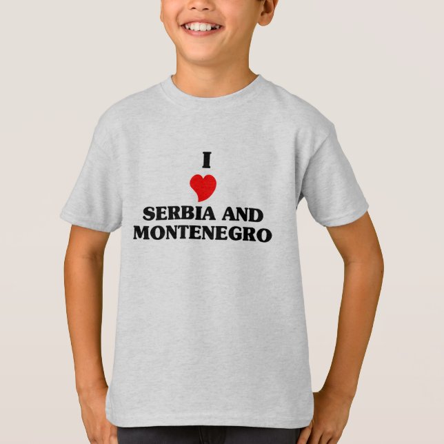T-shirt J'aime la Serbie et le Monténégro (Devant)