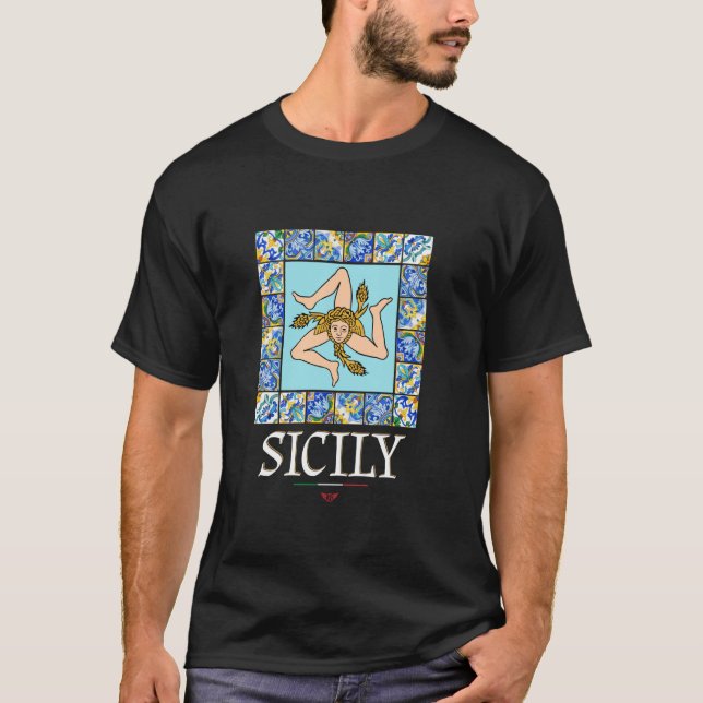 T-shirt J'aime la Sicile, Illustration Graphique Sicile It (Devant)