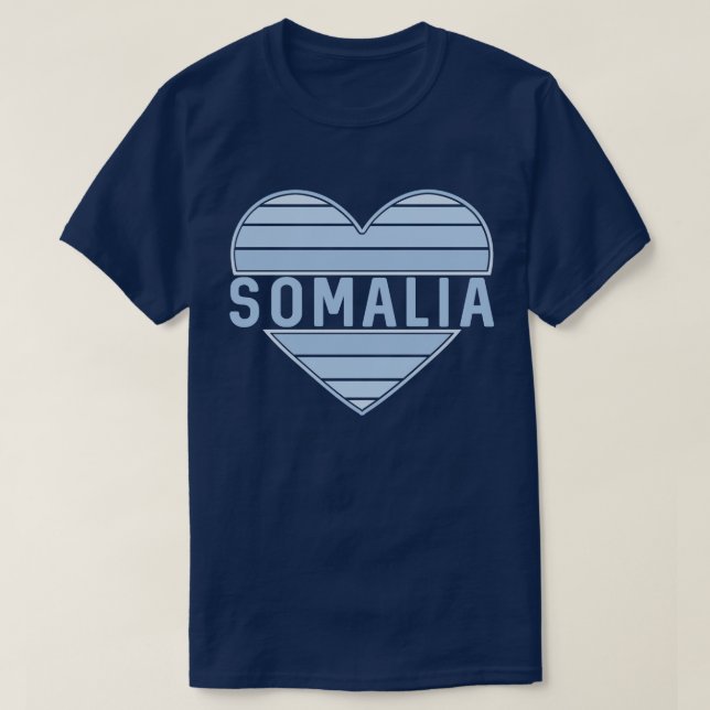 T-shirt J'aime la Somalie, le coeur somalien (Design devant)