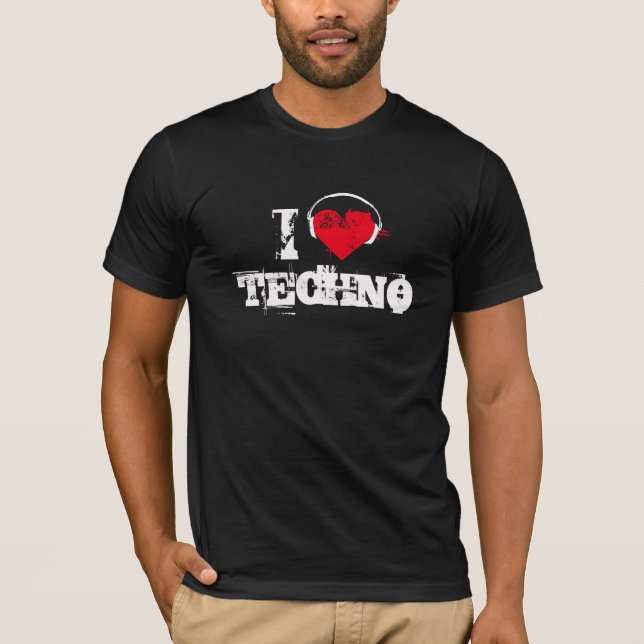 T-shirt J'aime la techno (Devant)