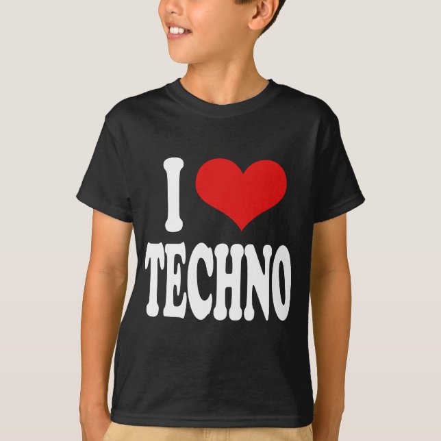 T-shirt J'aime la techno (Devant)