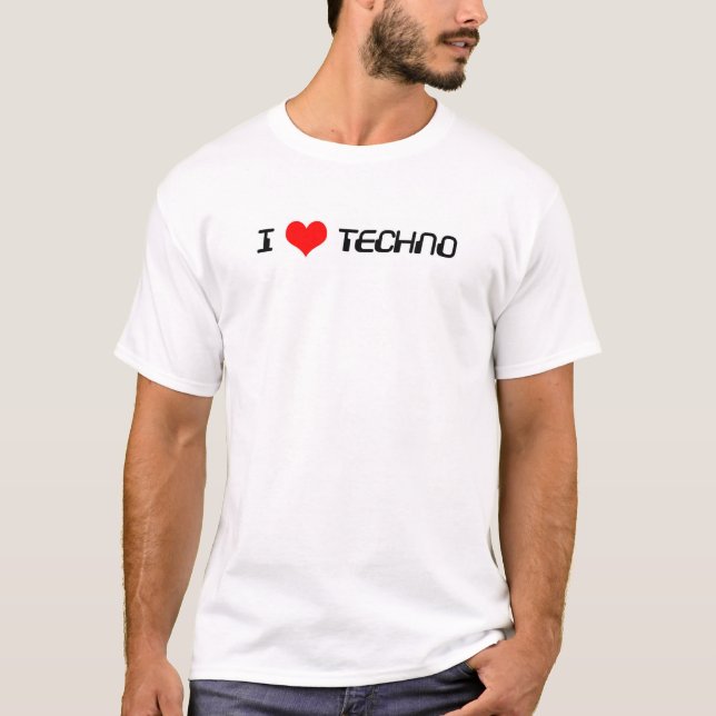 T-shirt J'aime la techno (Devant)