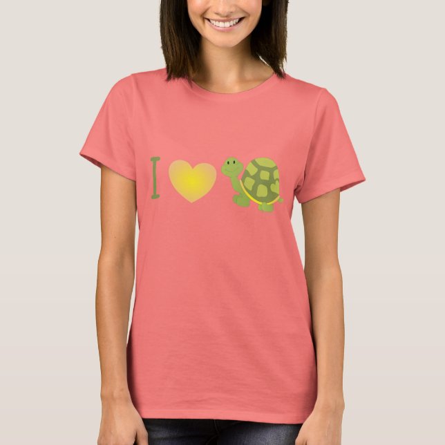 T-shirt J'Aime La Tortue Pop (Devant)
