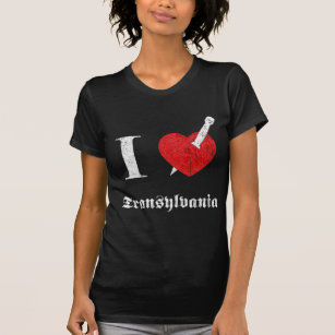T-shirt J'aime la Transylvanie (la police érodée par