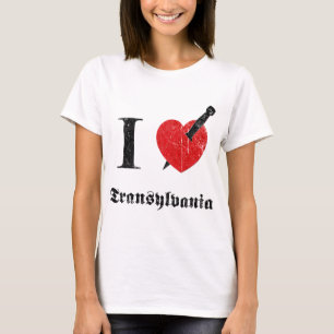 T-shirt J'aime la Transylvanie (la police érodée par noi