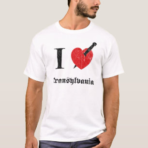 T-shirt J'aime la Transylvanie (la police érodée par noi